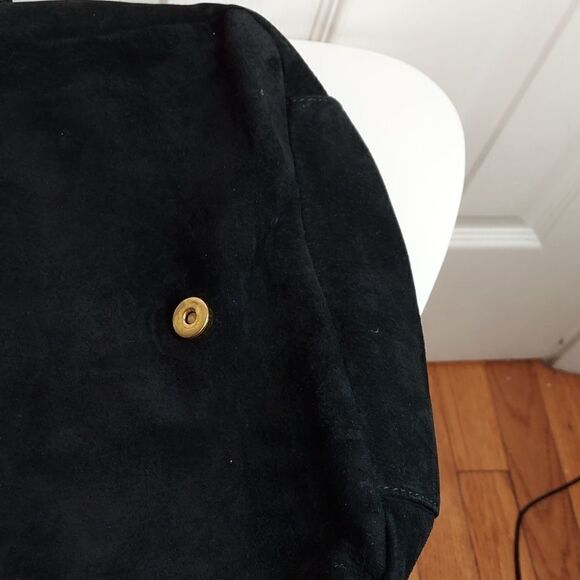 Steve Madden Black Suede Fringe Crossbody Satchel - Picture 10 of 16